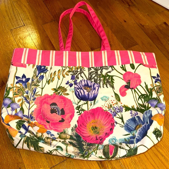ESTEE LAUDER Cosmetics Skincare/Makeup Cotton Large Floral Colorful Tote Bag - Picture 8 of 11